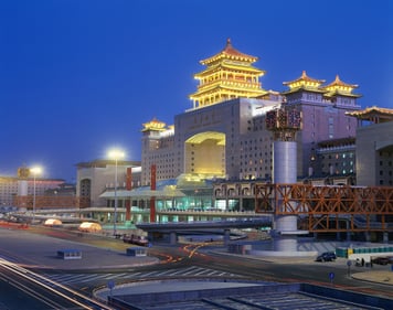 Beijing West Railway Station bei Nacht
