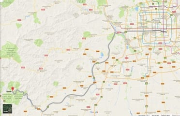 Karte Beijing nach Shidu