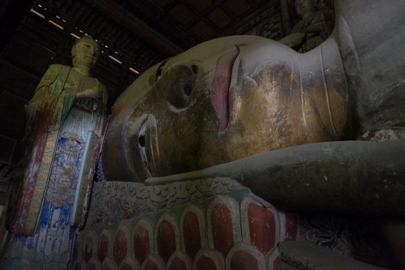 der Kopf des liegenden Buddhas