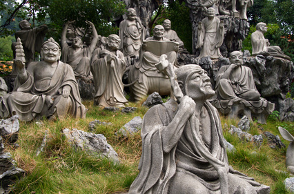Monument of 18 Arhats in Nanyue Damiao temple, China