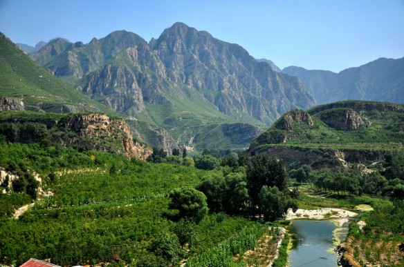 Berglandschaft in der Hebei Provinz vor Peking