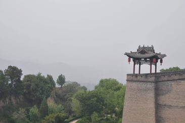 Blick von der Stadtmauer in Pingyao