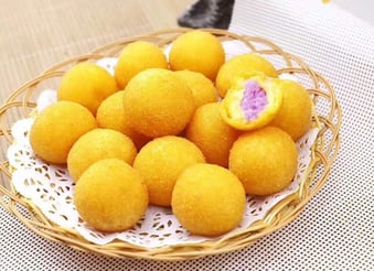Duftende Taro - Süßkartoffel Bällchen
