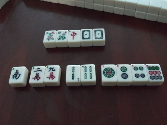Mahjong Spielsteine nach dem Ziehen