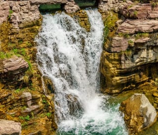 Wasserfall, Yunati Shan Nationalpark, Henan, China