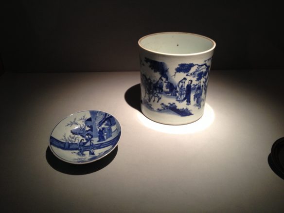 Blau-Weiß Porzellan aus Jingdezhen, Szenen aus dem chinesischen Roman: "Das Westzimmer", Ming- und Qing-Dynastie